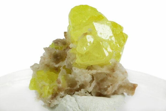 Lemon-Yellow Sulfur Crystal Cluster - Italy #253481